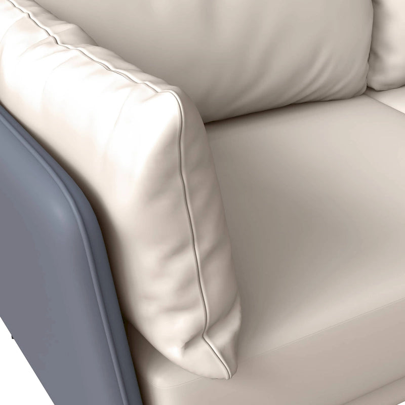 Canapé 3 places Luxify en cuir, revêtu de cuir, avec pieds en métal et coussins amovibles, idéal pour le salon et les pièces de détente.