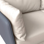 Canapé 3 places Luxify en cuir, revêtu de cuir, avec pieds en métal et coussins amovibles, idéal pour le salon et les pièces de détente.