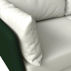 Canapé 3 places Luxify en cuir, revêtu de cuir, avec pieds en métal et coussins amovibles, idéal pour le salon et les pièces de détente.