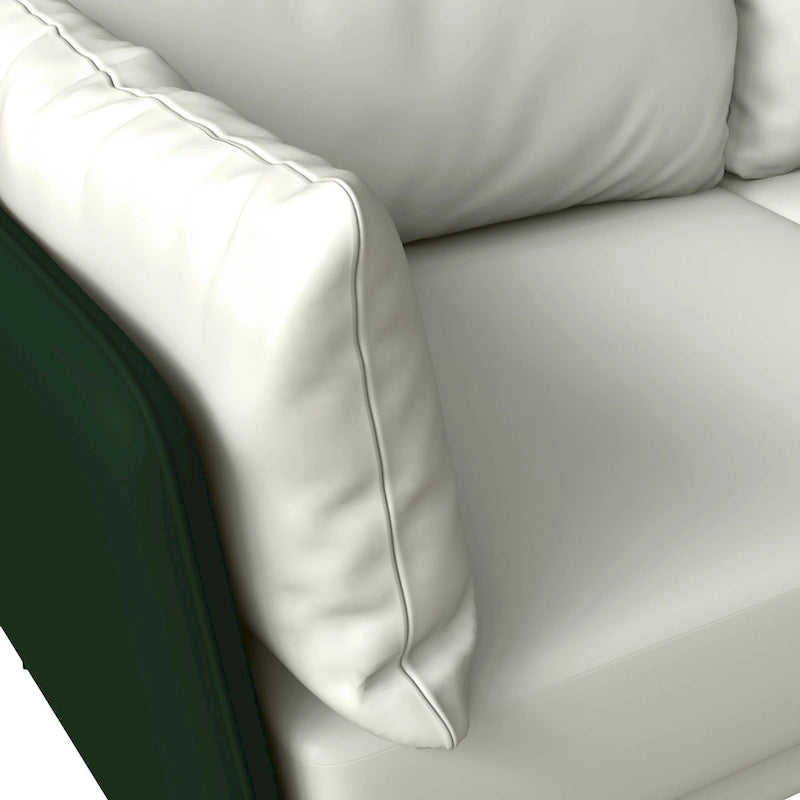 Canapé 3 places Luxify en cuir, revêtu de cuir, avec pieds en métal et coussins amovibles, idéal pour le salon et les pièces de détente.