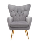 Fauteuil d'appoint rembourré à oreilles de style Mid-Century