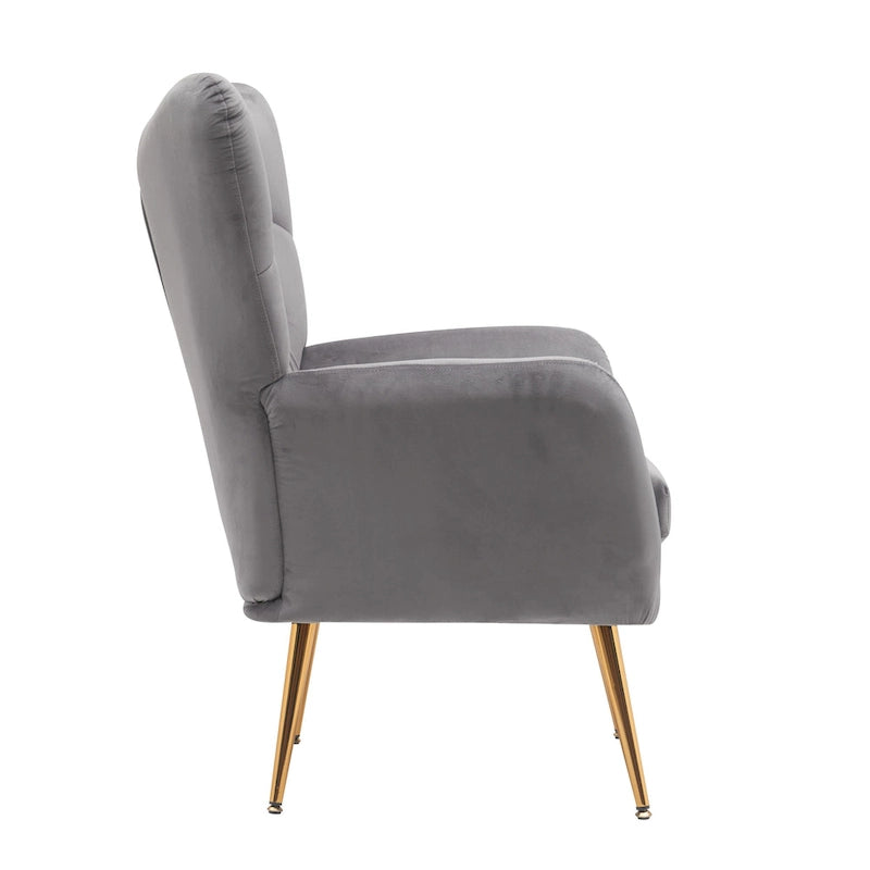 Fauteuil d'appoint rembourré à oreilles de style Mid-Century