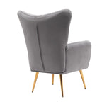 Fauteuil d'appoint rembourré à oreilles de style Mid-Century