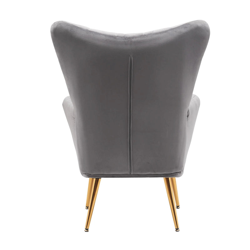 Fauteuil d'appoint rembourré à oreilles de style Mid-Century