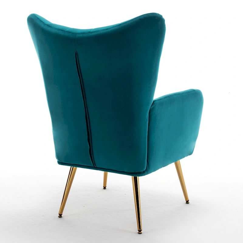 Fauteuil d'appoint rembourré à oreilles de style Mid-Century