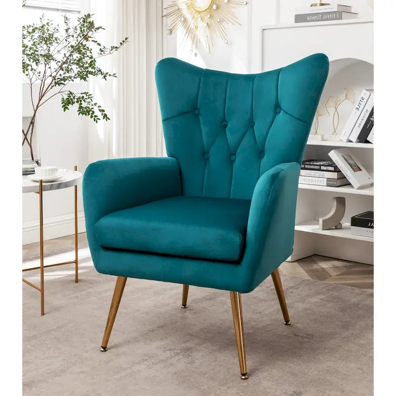 Fauteuil d'appoint rembourré à oreilles de style Mid-Century