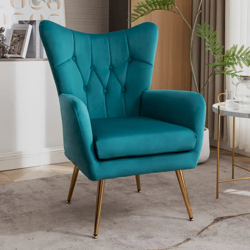 Fauteuil d'appoint rembourré à oreilles de style Mid-Century