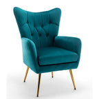 Fauteuil d'appoint rembourré à oreilles de style Mid-Century