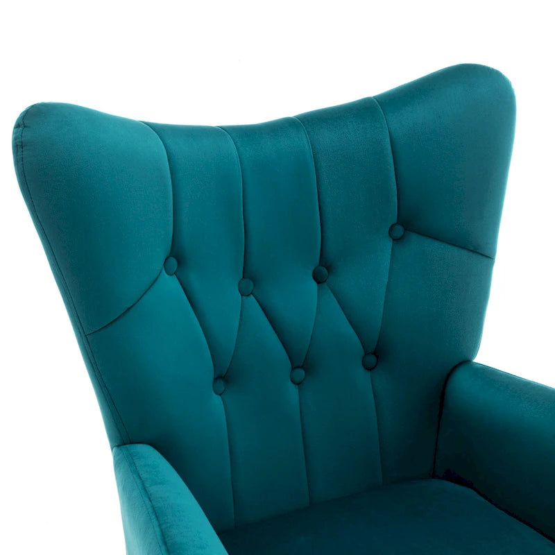 Fauteuil d'appoint rembourré à oreilles de style Mid-Century