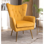 Fauteuil d'appoint rembourré à oreilles de style Mid-Century