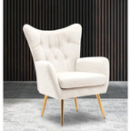 Fauteuil d'appoint rembourré à oreilles de style Mid-Century