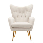 Fauteuil d'appoint rembourré à oreilles de style Mid-Century