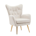 Fauteuil d'appoint rembourré à oreilles de style Mid-Century