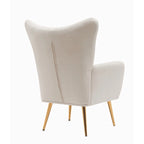 Fauteuil d'appoint rembourré à oreilles de style Mid-Century