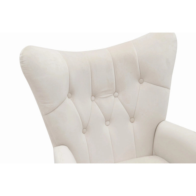 Fauteuil d'appoint rembourré à oreilles de style Mid-Century