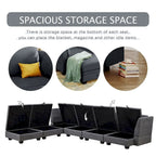 Canapé d'angle modulaire moderne en forme de U, convertible en lit avec méridienne réversible pour salon, avec assise de rangement