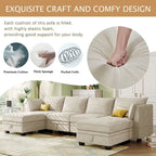 Canapé d'angle modulaire moderne en forme de U, convertible en lit avec méridienne réversible pour salon, avec assise de rangement