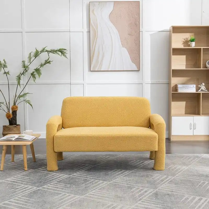 Canapé SEYNAR Mid-Century Modern Boucle 51 en bois massif incurvé