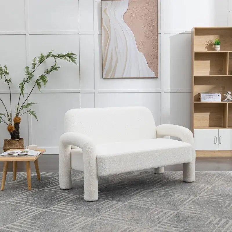 Canapé SEYNAR Mid-Century Modern Boucle 51 en bois massif incurvé