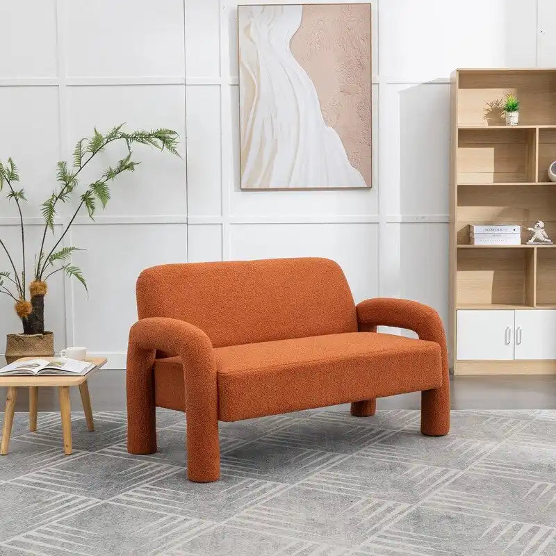 Canapé SEYNAR Mid-Century Modern Boucle 51 en bois massif incurvé