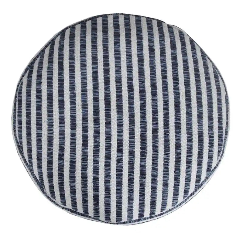 Pouf HomeRoots 18 Bleu 100 % Coton
