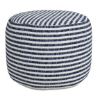 Pouf HomeRoots 18 Bleu 100 % Coton