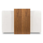 Pouf Jarmo de Poly &amp; Bark avec table réglable en noyer - Cuir italien pleine fleur véritable