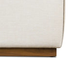 Pouf Jarmo de Poly &amp; Bark avec table réglable en noyer - Cuir italien pleine fleur véritable