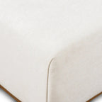 Pouf Jarmo de Poly &amp; Bark avec table réglable en noyer - Cuir italien pleine fleur véritable