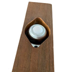 Pouf Jarmo de Poly &amp; Bark avec table réglable en noyer - Cuir italien pleine fleur véritable