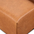 Pouf Jarmo de Poly &amp; Bark avec table réglable en noyer - Cuir italien pleine fleur véritable