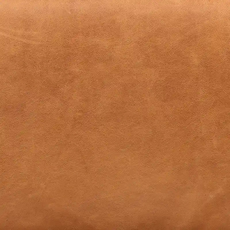 Pouf Jarmo de Poly &amp; Bark avec table réglable en noyer - Cuir italien pleine fleur véritable