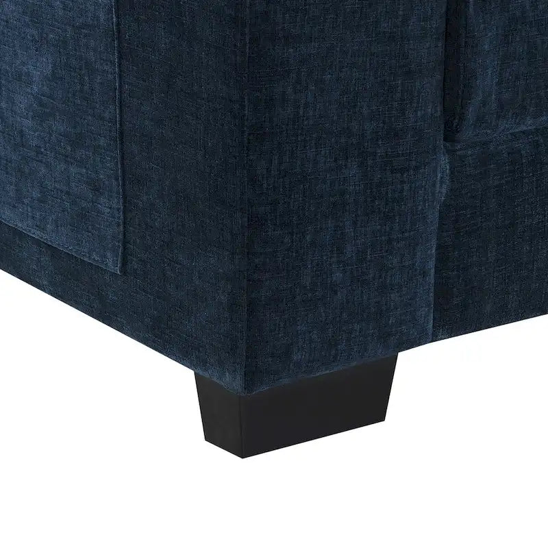 Canapé d'angle en chenille Cloud 118 x 55 cm avec coussins d'assise doubles, canapé-lit 5 places avec méridienne