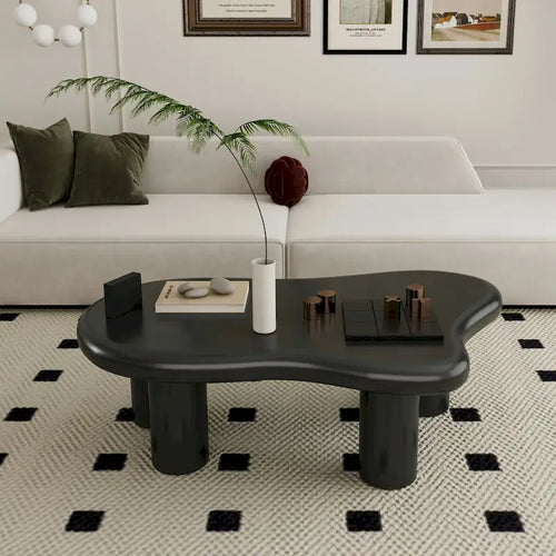 Table basse noire en forme de nuage de 40 pouces pour salon