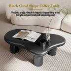 Table basse noire en forme de nuage de 40 pouces pour salon