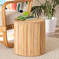 Milagra Modern Bohemian Natural Rattan End Table