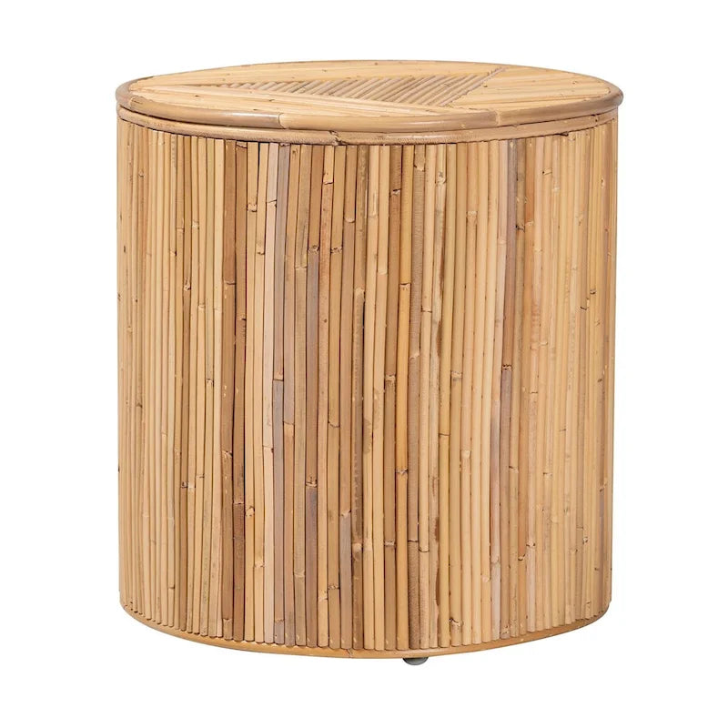 Table d'appoint Milagra moderne bohème en rotin naturel