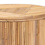 Table d'appoint Milagra moderne bohème en rotin naturel