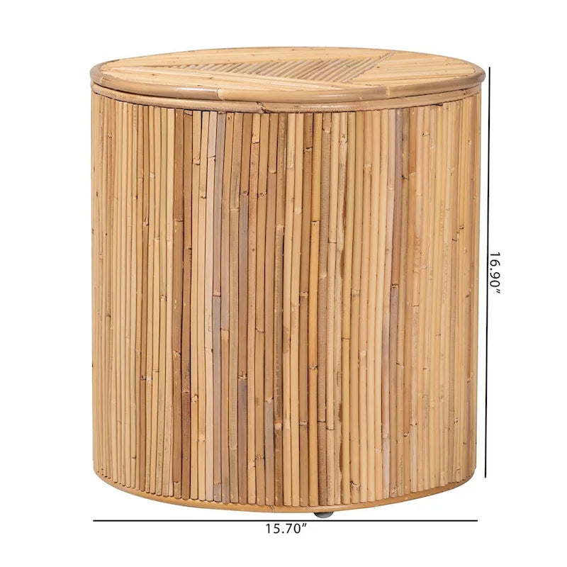 Table d'appoint Milagra moderne bohème en rotin naturel