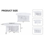 Table basse ronde en MDF blanc à motifs, idéale pour les petits espaces et les salons.