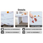 Table basse ronde en MDF blanc à motifs, idéale pour les petits espaces et les salons.