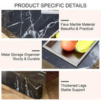 Table basse, motif marbre imitation, en MDF, fusion d'élégance et de style naturel