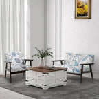 Table basse carrée HOMCOM style ferme avec rangement, plateau relevable à charnières et espace caché