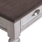 Ensemble de table basse 3 pièces Ocean Isle, blanc antique et pin vieilli