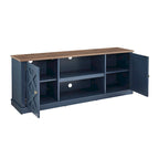 Meuble TV de bureau en bois foncé vieilli, 162,5 cm (64 po) de large, pour téléviseurs jusqu'à 178 cm (70 po) de diagonale.