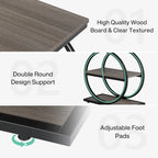 Table d'appoint étroite en bois avec 3 étagères de rangement