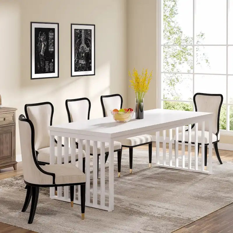 Table de cuisine/salle à manger de 78,74 pouces avec pieds en métal