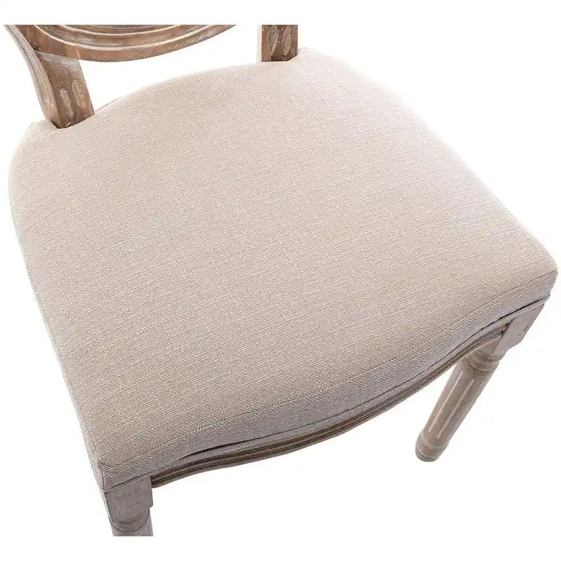 Chaise de salle à manger rembourrée vintage française Mieres, chaise d'appoint (lot de 2) - Non disponible