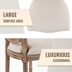 Chaise de salle à manger rembourrée vintage française Mieres, chaise d'appoint (lot de 2) - Non disponible