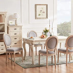 Chaise de salle à manger rembourrée vintage française Mieres, chaise d'appoint (lot de 2) - Non disponible